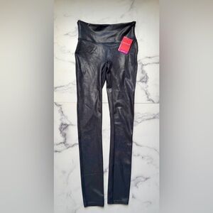 NWT SPANX Faux Leather Leggings – Night Navy – High-Waisted – Small / Petite